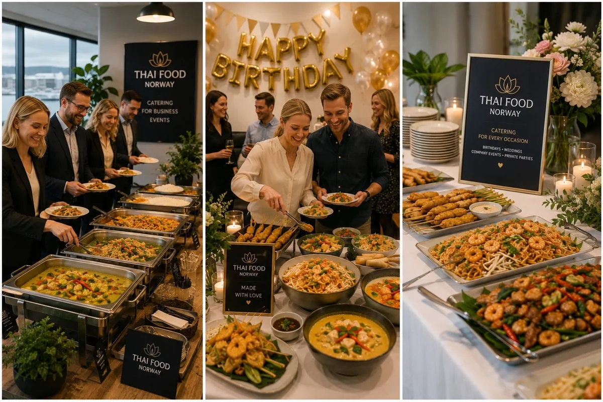 Thai cateringbuffet for kontorarrangement