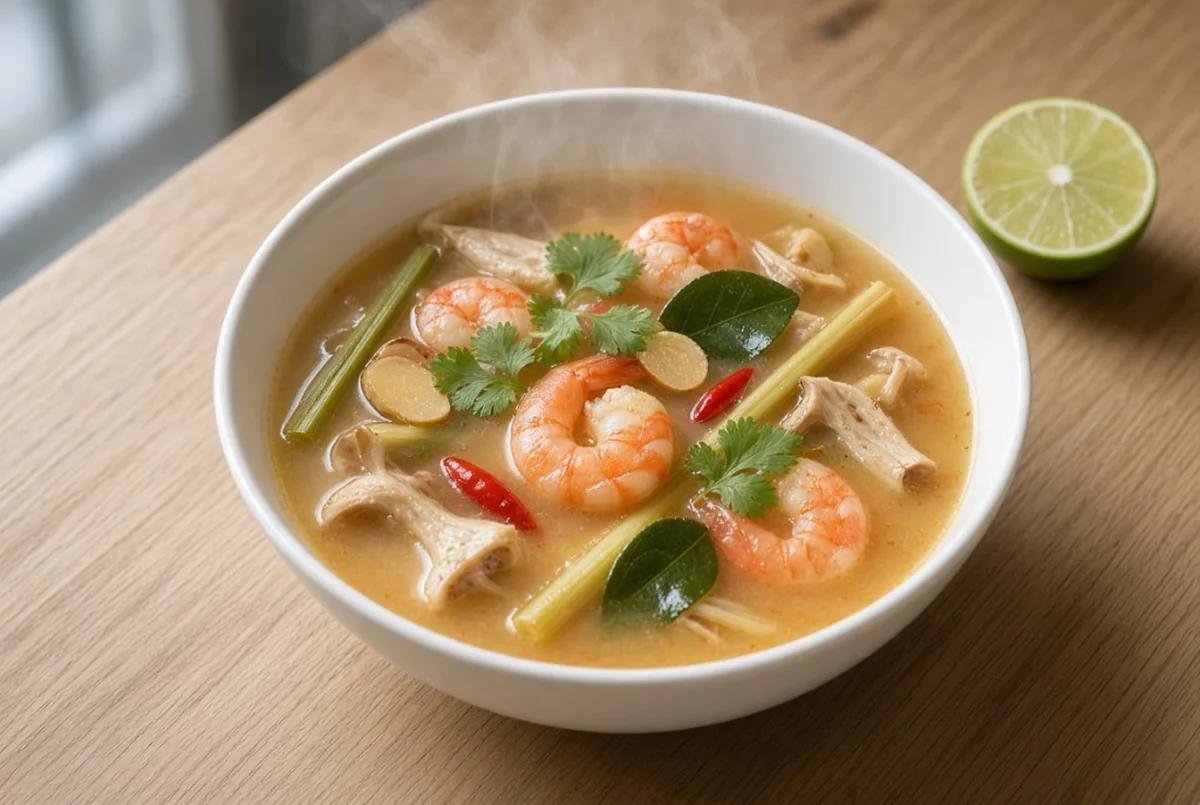 Tom yum goong med reker, sitrongress og chili