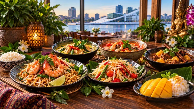 Klassiske thairetter med utsikt til Operaen i Oslo
